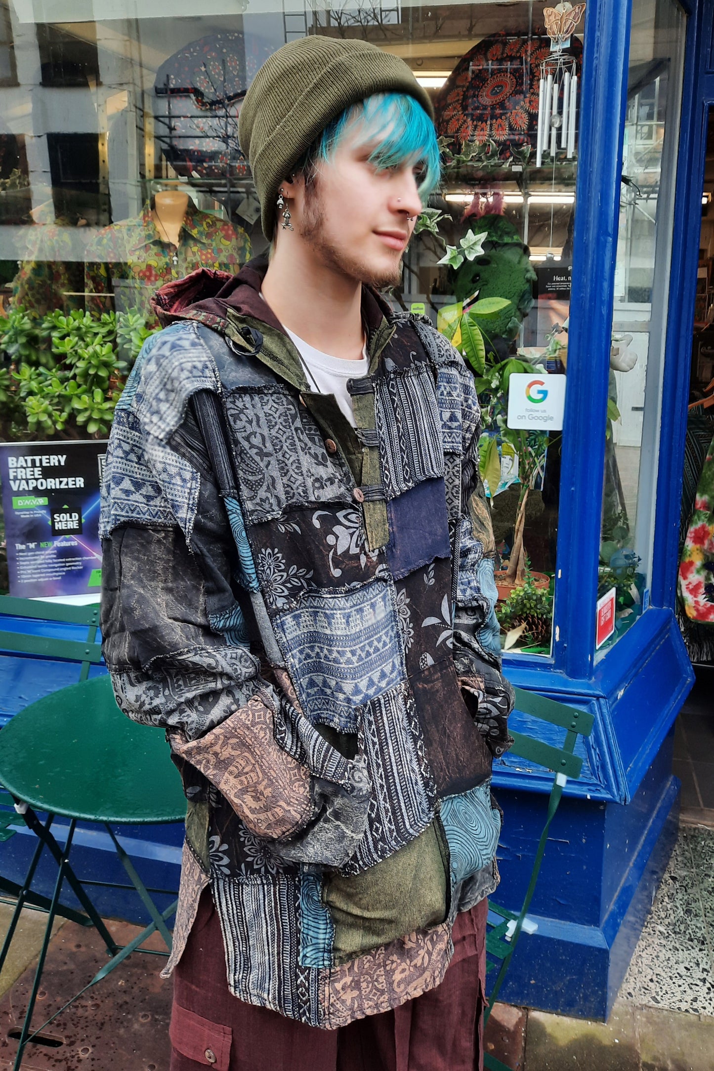 Black tone patchwork hoodie hoody unisex