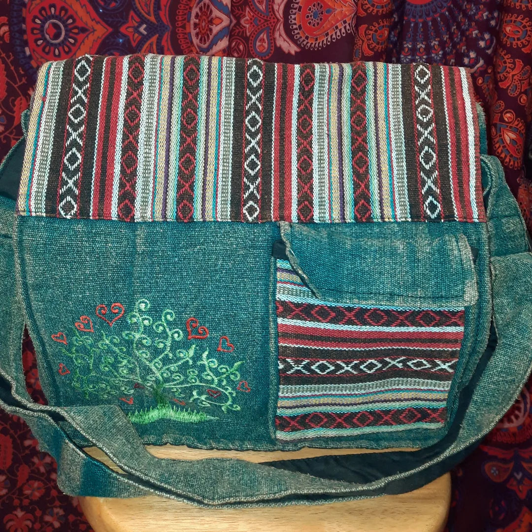 Tree of life hemp messenger bag (Various colours available)