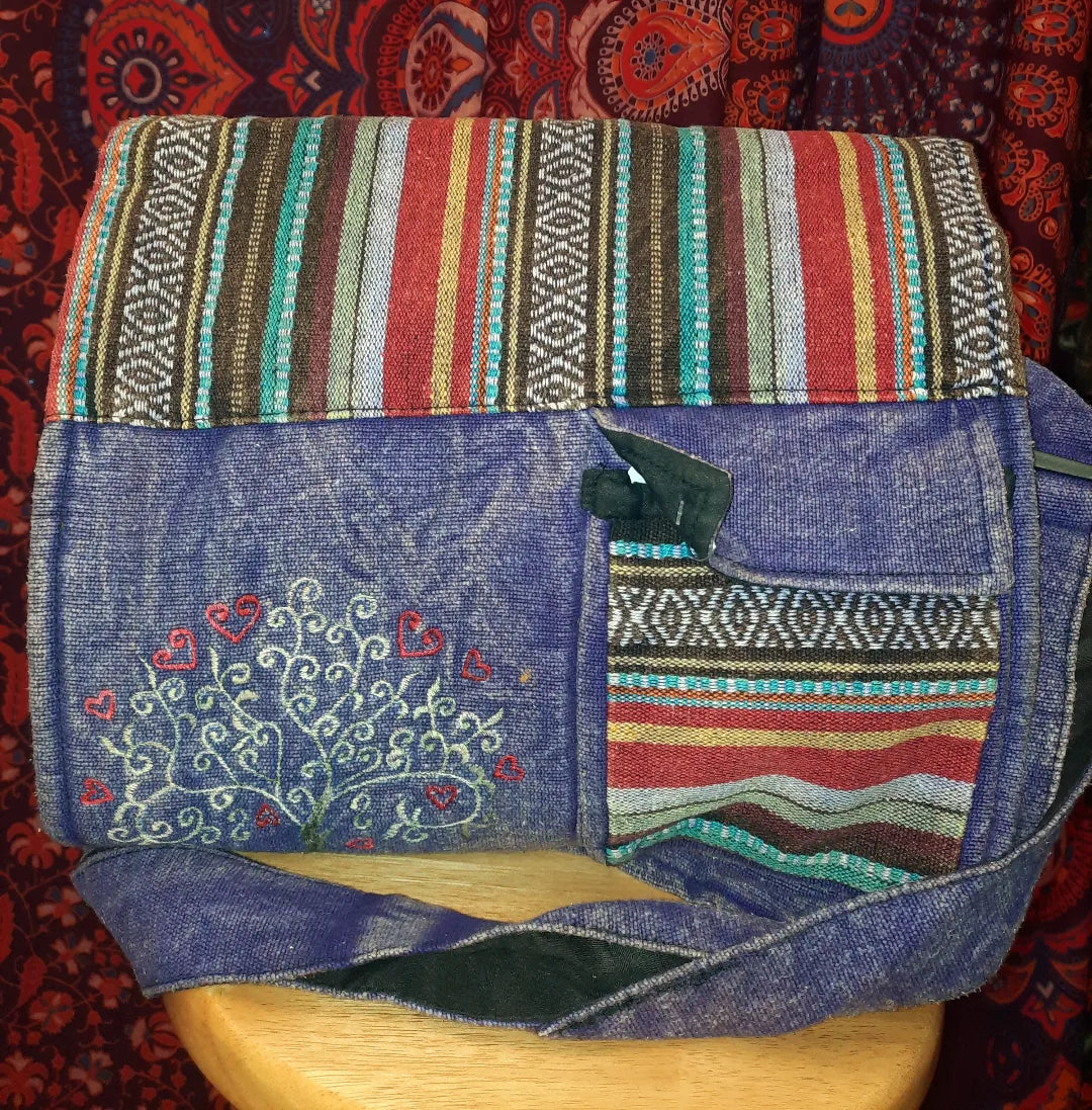 Tree of life hemp messenger bag (Various colours available)