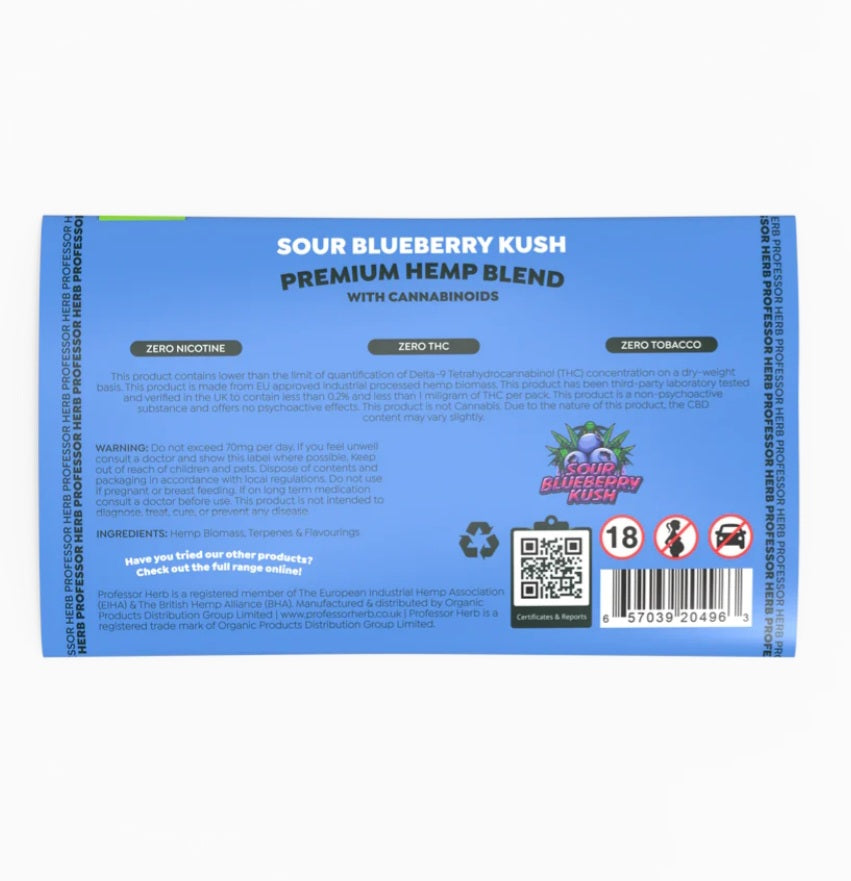 PROFESSOR HERB PREMIUM HEMP BLEND (20G) - SOUR BLUEBERRY KUSH