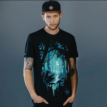 Load image into Gallery viewer, THTC deep forest hemp tshirt premium weight organic cotton black fairtrade activist substainable fashion