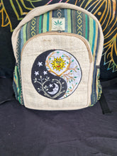 Load image into Gallery viewer, Sun and moon hemp small rucksack.
