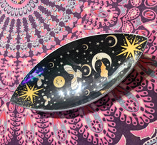 Load image into Gallery viewer, Incense holder enamel bowl owl gift moon and star boho