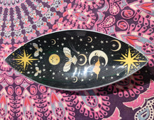 Load image into Gallery viewer, Incense holder enamel bowl owl gift moon and star boho