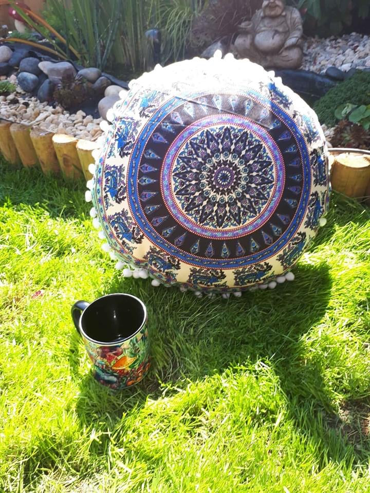 Meditation cushion mandala design