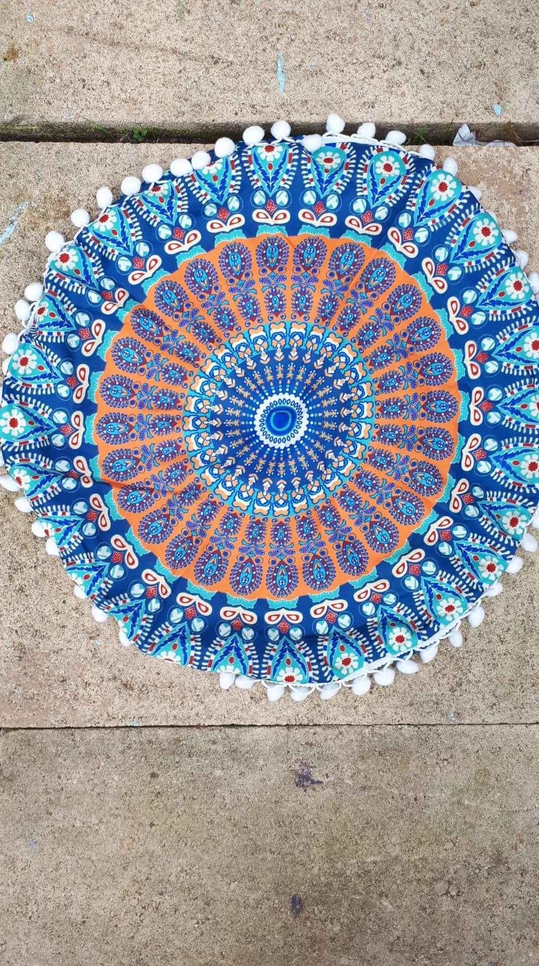 Meditation cushion mandala design