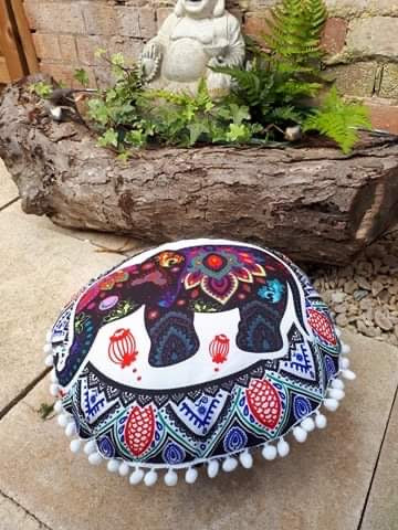 Meditation cushion elephant design