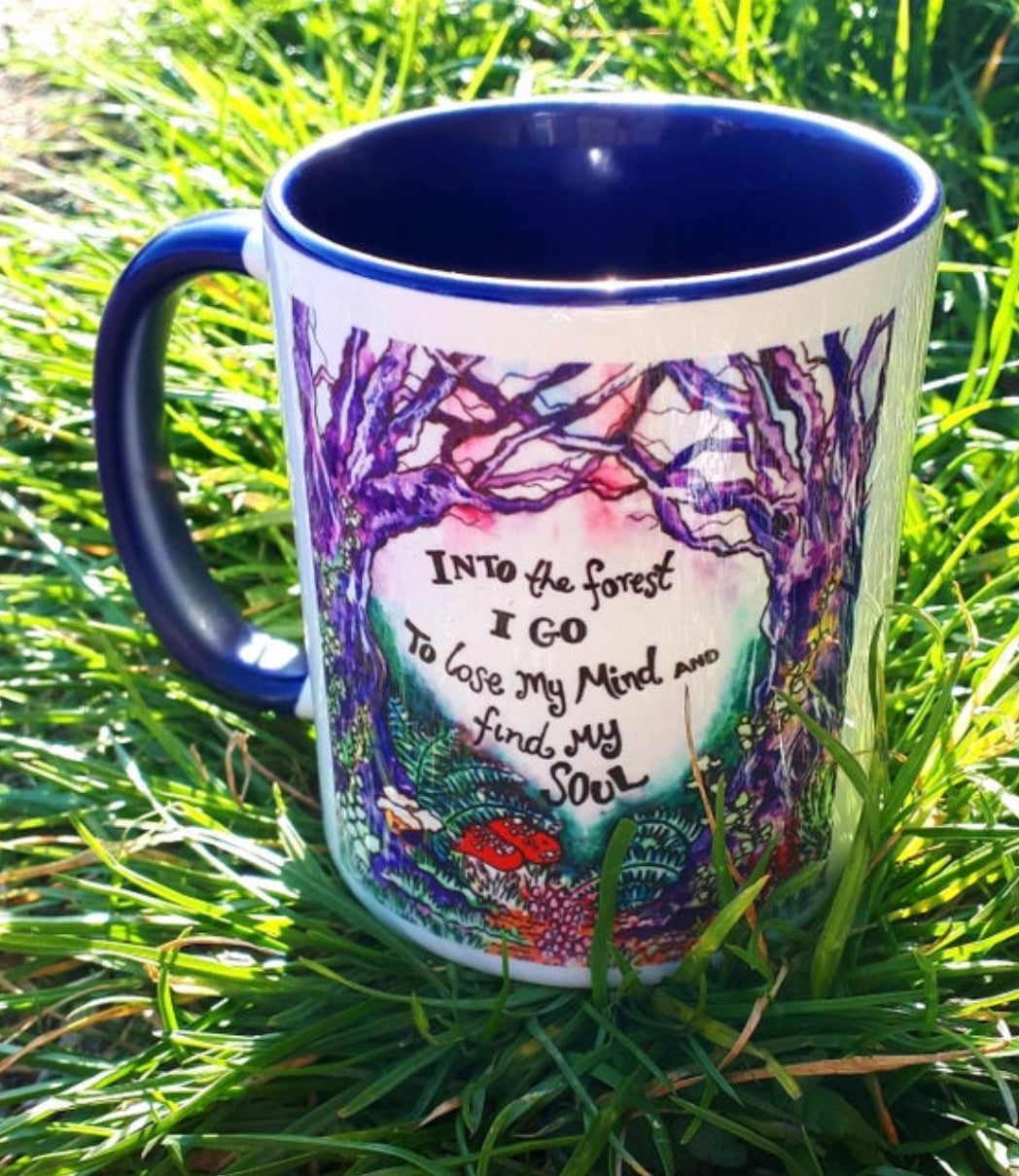 Forest camping mug Kelly noble illustration