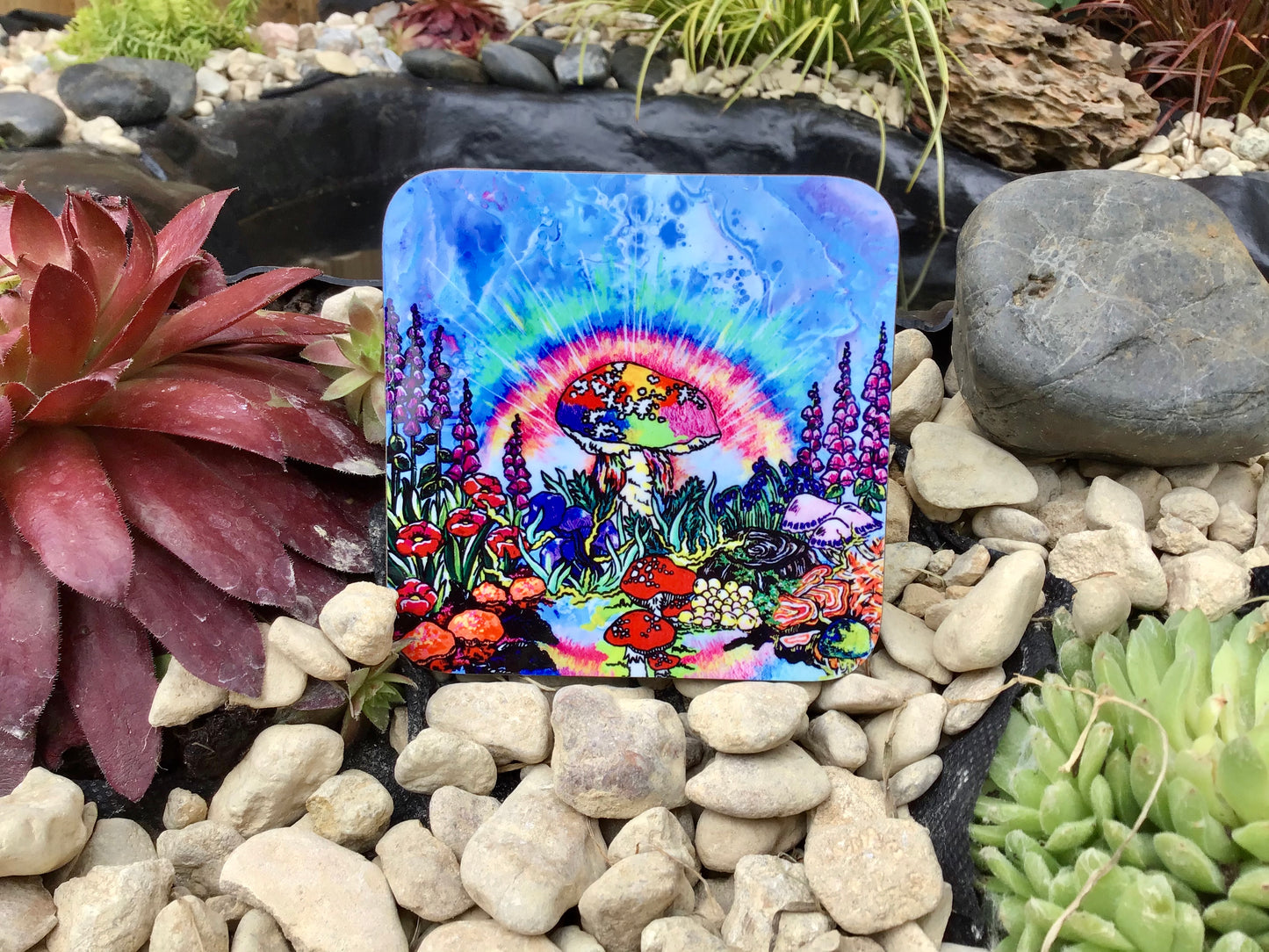 Mushroom forest 3 coaster set