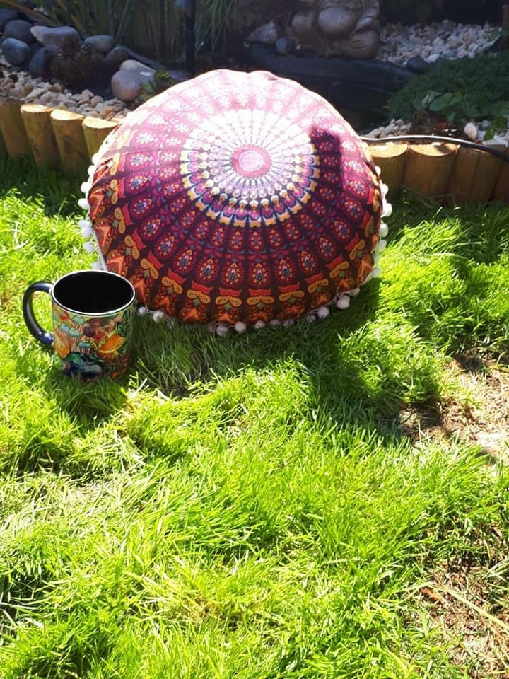 Meditation cushion mandala design