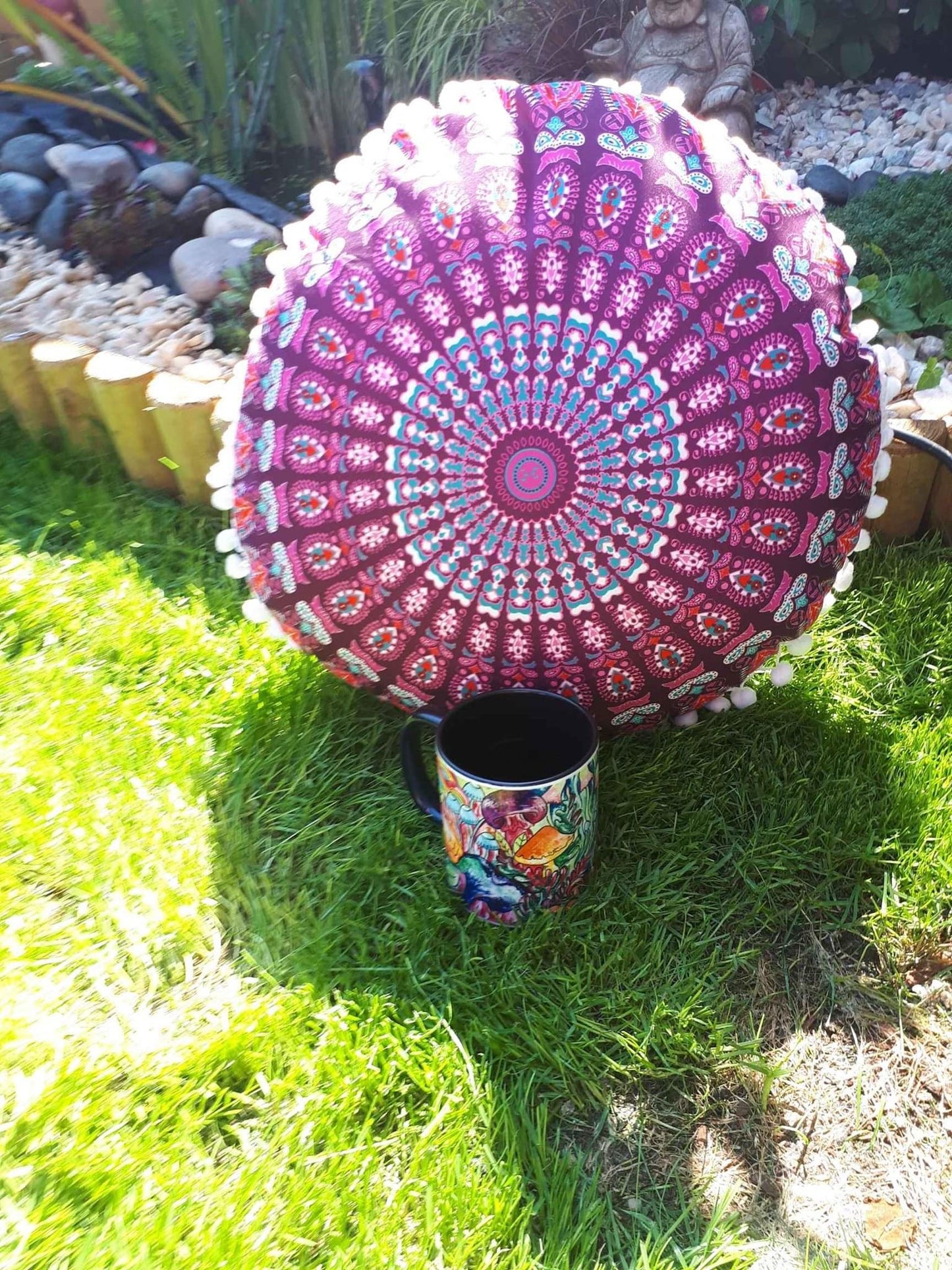 Meditation cushion mandala design