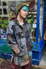 Load image into Gallery viewer, Black tone patchwork hoodie hoody unisex
