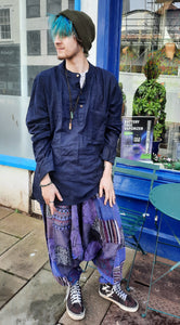 Purple patchwork harem hippy trousers fairtrade handmade