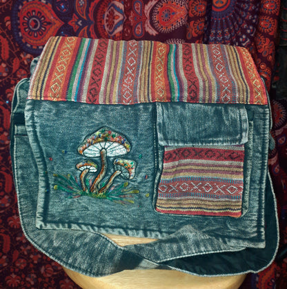 Mushroom hemp messenger bag (Various colours available)