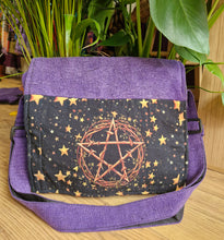 Load image into Gallery viewer, Pentacle star hippy satchel bag hemp fairtrade festival gothic 