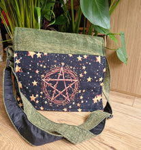 Load image into Gallery viewer, Pentacle star hippy satchel bag hemp fairtrade festival gothic 