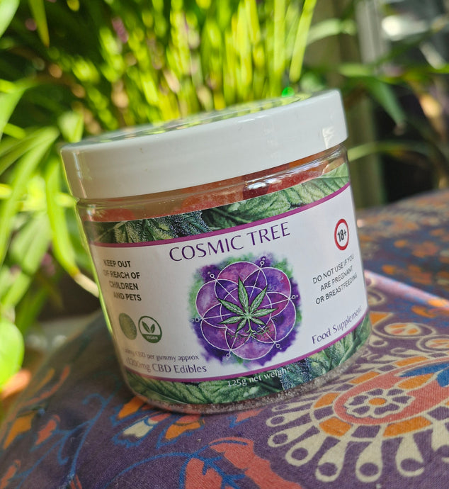 Cosmic tree cbd gummies edibles sweets vegan broad spectrum vegan anxiety pain relief Cherry Strawberry mixed fruit teddy bears peach rings 100% natural food supplement 0%thc