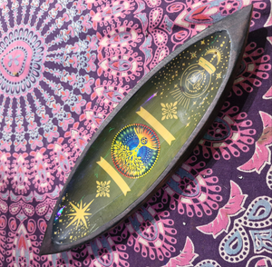 Tree of Life enamel incense bowl