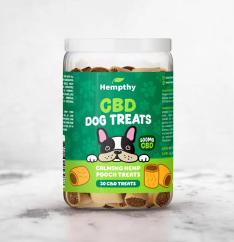 Hempthy cbd calming dog treats food supplements