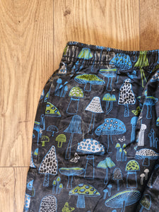 Mushroom moon print hippy trousers festival fashion 100%cotton handprints fairtrade alternative clothing