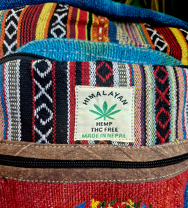 Mushroom tiedye hemp multicoloured hippy backpack rucksack festival fashion alternative fairtrade gift