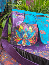 Load image into Gallery viewer, Lotus and mushroom printed with pocket messenger bag