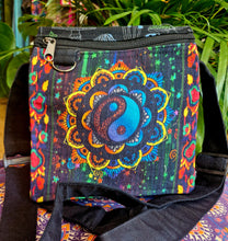 Load image into Gallery viewer, Mandala yingyang black shoulder bag