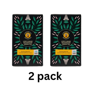 2 pack Lions mane mushroom green tea by cheerful buddha.