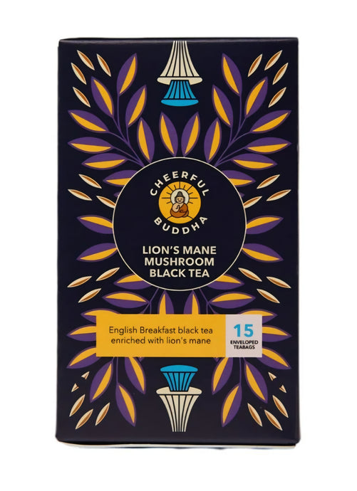 Lions mane mushroom black tea food supplement natural vegan