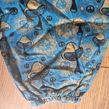 Load image into Gallery viewer, Mushroom moon print hippy trousers festival fashion 100%cotton handprints fairtrade alternative clothing