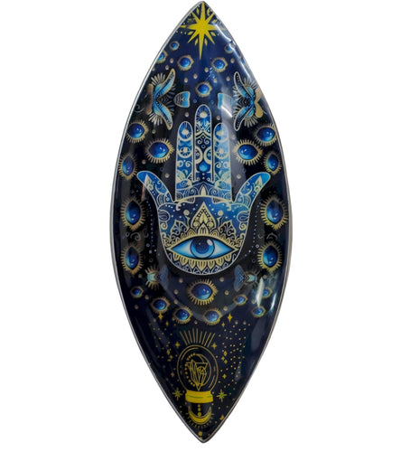 Blue hamsa enamel incense holder boho hippy fairtrade