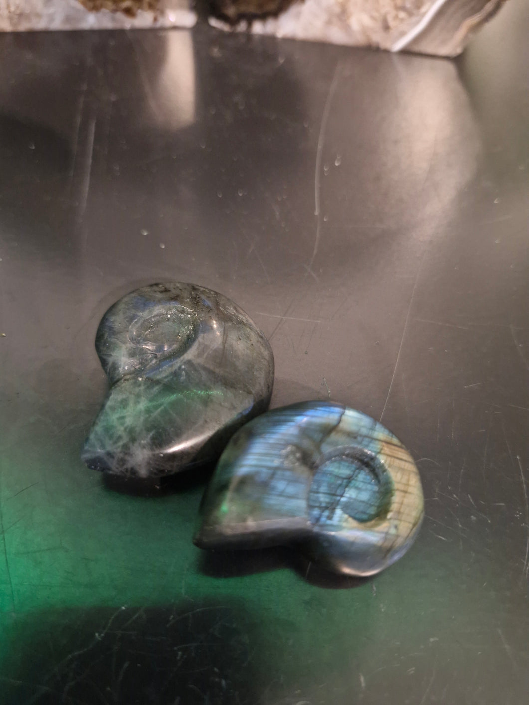 Labradorite Ammonite carving