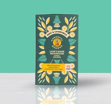 Load image into Gallery viewer, Lions mane mushroom mint and chamomile tea by Cheerful buddha herbal mushroom extract food supplement vegan natural
