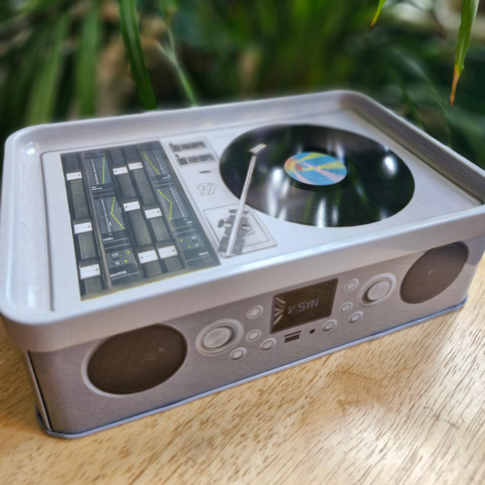 Retro record player rolling tray stash tin headshop grunge 90s aesthetic