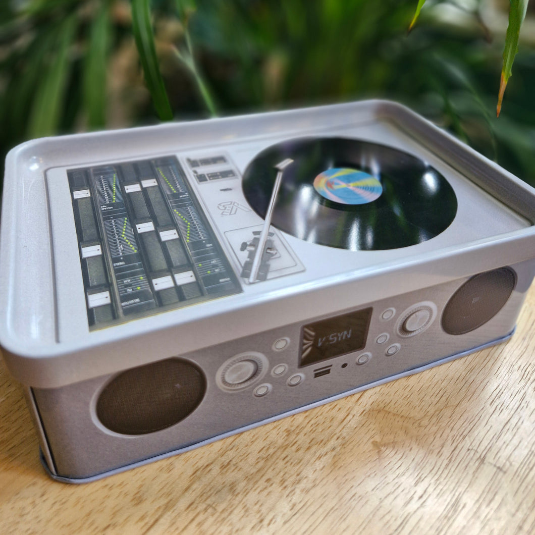 Retro record player rolling tray stash tin headshop grunge 90s aesthetic
