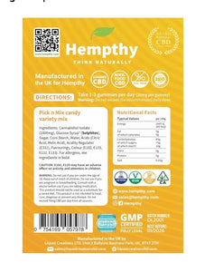 Hempthy vegan cbd gummies pick n mix high strength 1000mg food supplement 