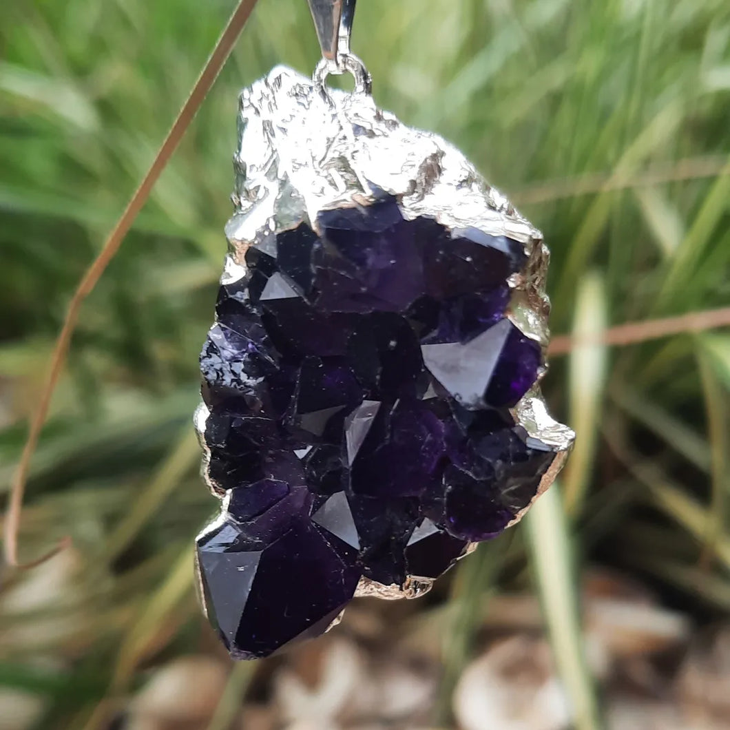 Amethyst cluster necklace