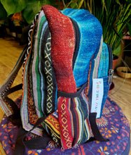 Load image into Gallery viewer, Mushroom tiedye hemp multicoloured hippy backpack rucksack festival fashion alternative fairtrade gift