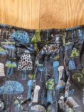 Load image into Gallery viewer, Mushroom moon print hippy trousers festival fashion 100%cotton handprints fairtrade alternative clothing