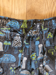 Mushroom moon print hippy trousers festival fashion 100%cotton handprints fairtrade alternative clothing