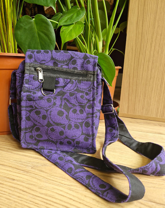 Skull satchel hemp bag hippy festival bag