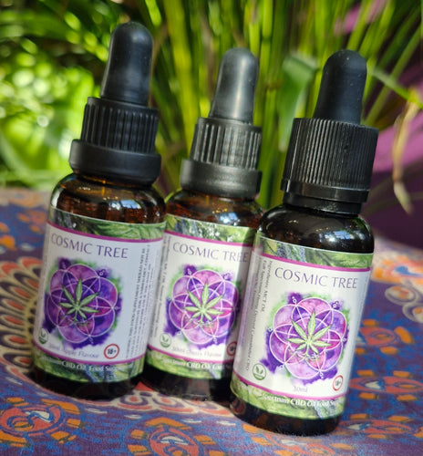 Cosmic tree cbd oil broad spectrum Cherry mint apple vegan anxiety pain relief 100% natural 0%thc food supplement