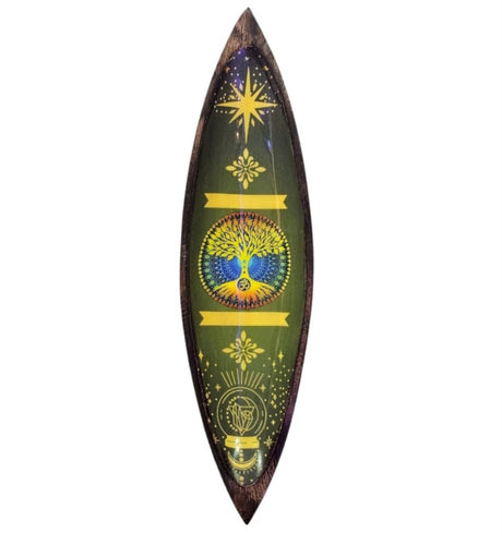 Tree of Life enamel incense bowl mangowood incense holders fairtrade gift