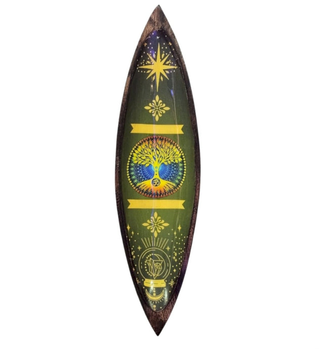 Tree of Life enamel incense bowl mangowood incense holders fairtrade gift