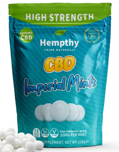 CBD Imperial Mints By Hempthy 1000mg ( 20mg per mint)