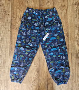 Mushroom moon print hippy trousers festival fashion 100%cotton handprints fairtrade alternative clothing