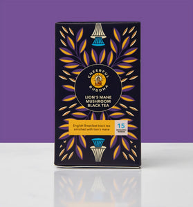 Lions mane mushroom black tea food supplement natural vegan