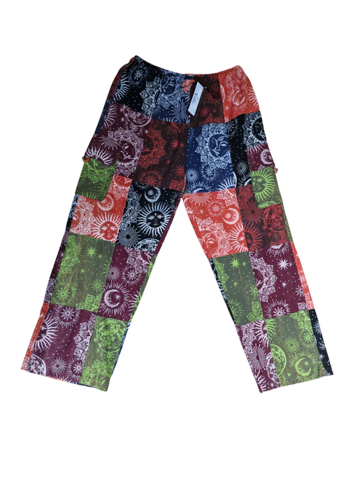 Moon and star printed patch heavyweight cotton trouser