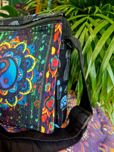 Mandala yingyang black shoulder bag