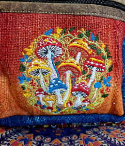 Mushroom tiedye hemp multicoloured hippy backpack rucksack festival fashion alternative fairtrade gift